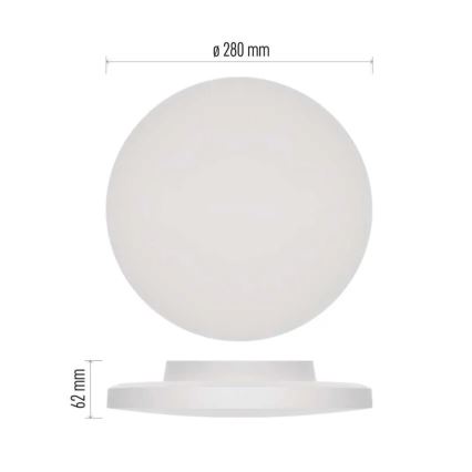 LED-kattovalaisin kylpyhuoneeseen LED/15W/230V 3000/4000/5700K IP55 valkoinen