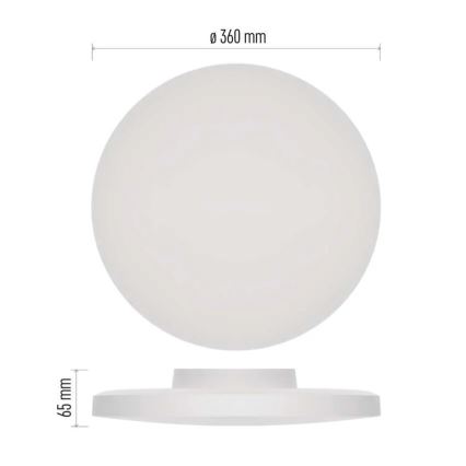 LED-kattovalaisin kylpyhuoneeseen LED/18W/230V 3000/4000/5700K IP55 valkoinen