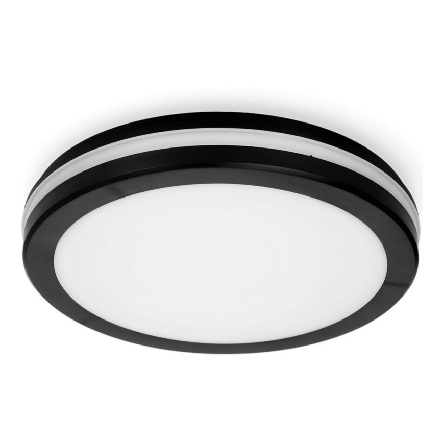 LED-kattovalaisin kylpyhuoneeseen LED/18W/230V 3000/4000/6500K IP65 halkaisija 30 cm musta