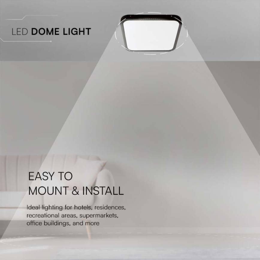 LED-kattovalaisin kylpyhuoneeseen LED/18W/230V 3000K IP44 musta