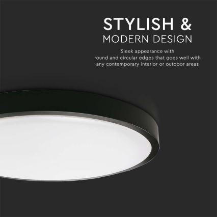 LED-kattovalaisin kylpyhuoneeseen LED/18W/230V 4000K IP44 musta