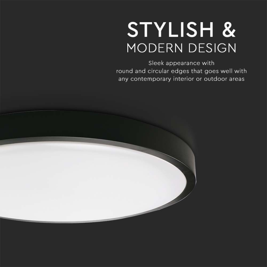 LED-kattovalaisin kylpyhuoneeseen LED/18W/230V 4000K IP44 musta