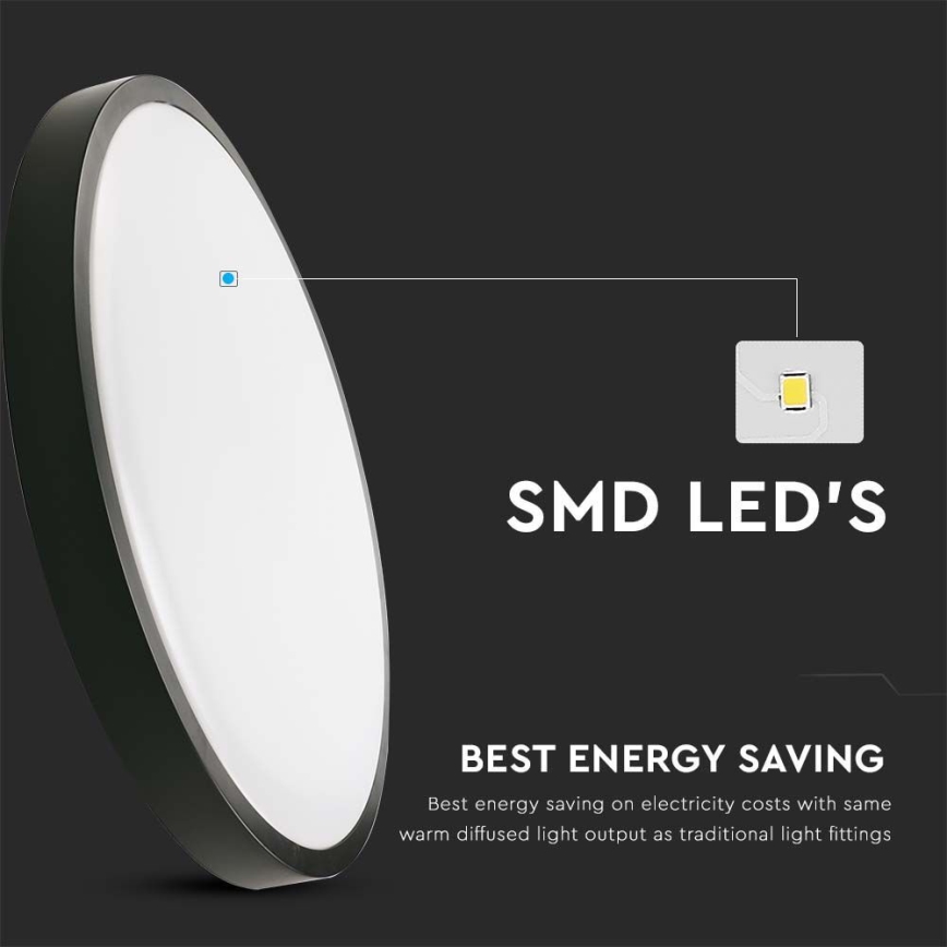 LED-kattovalaisin kylpyhuoneeseen LED/18W/230V 4000K IP44 musta