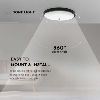 LED-kattovalaisin kylpyhuoneeseen LED/18W/230V 4000K IP44 musta