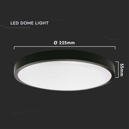 LED-kattovalaisin kylpyhuoneeseen LED/18W/230V 4000K IP44 musta