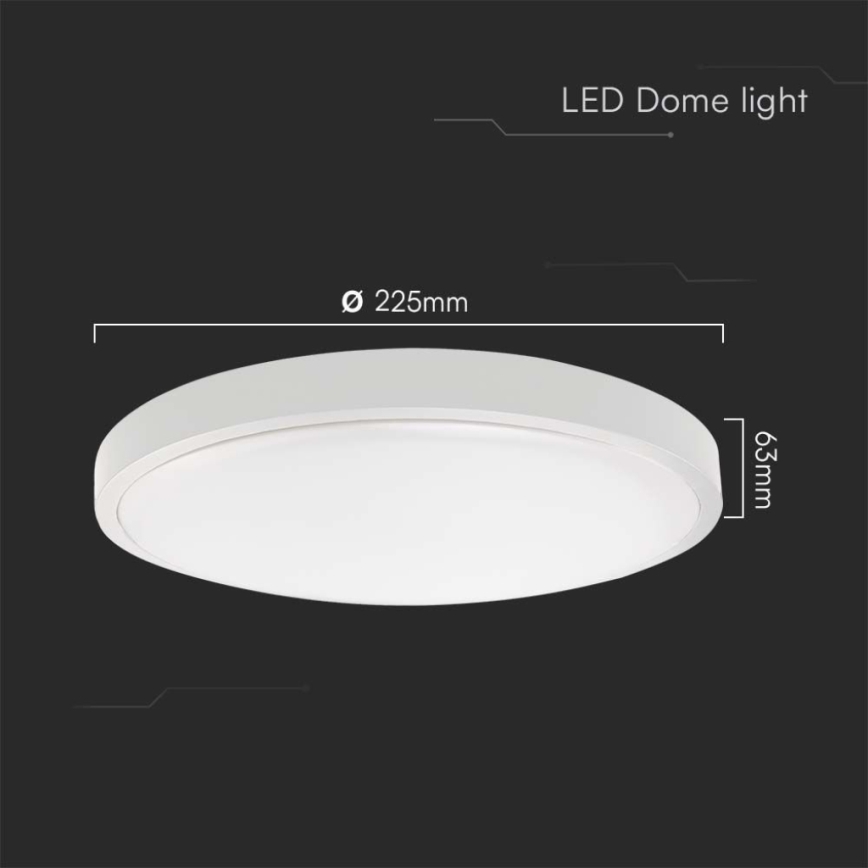 LED-kattovalaisin kylpyhuoneeseen LED/18W/230V 4000K IP44 valkoinen