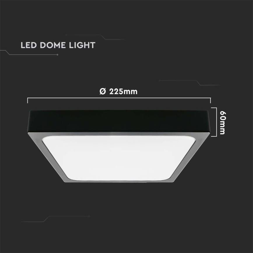 LED-kattovalaisin kylpyhuoneeseen LED/18W/230V 6500K IP44 musta