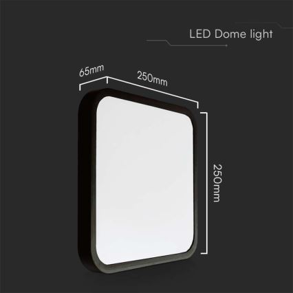 LED-kattovalaisin kylpyhuoneeseen LED/18W/230V 6500K IP44 musta