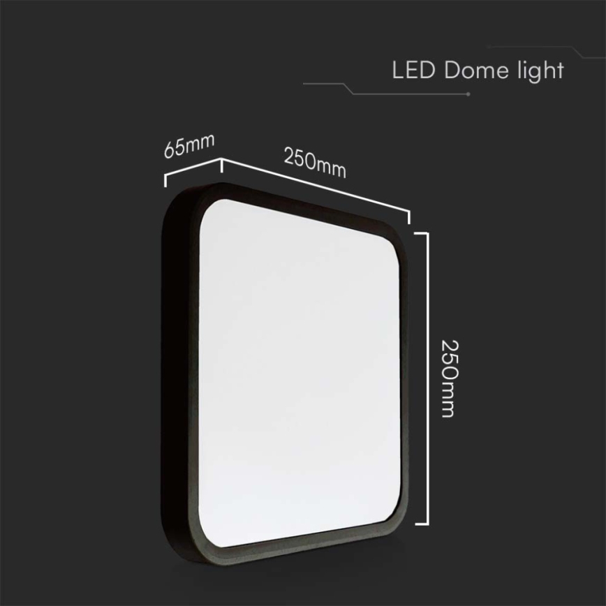 LED-kattovalaisin kylpyhuoneeseen LED/18W/230V 6500K IP44 musta