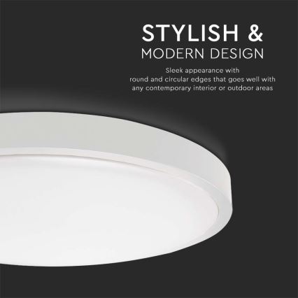 LED-kattovalaisin kylpyhuoneeseen LED/18W/230V 6500K IP44 valkoinen