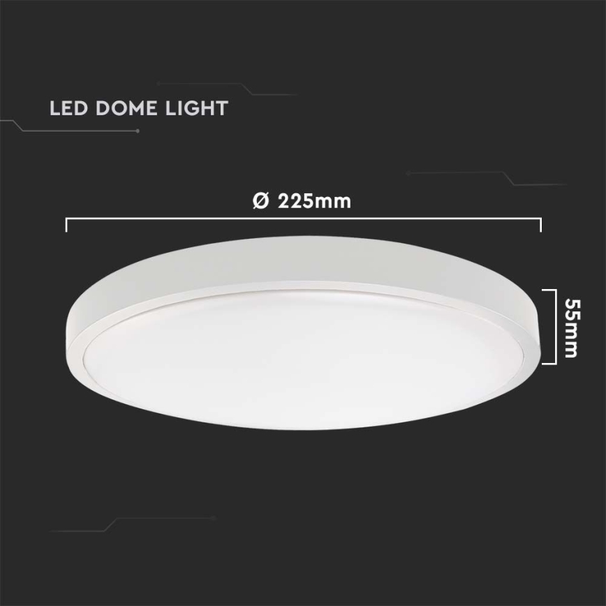 LED-kattovalaisin kylpyhuoneeseen LED/18W/230V 6500K IP44 valkoinen