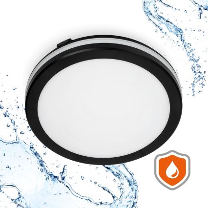 LED-kattovalaisin kylpyhuoneeseen LED/18W/230V 3000/4000/6500K IP65 halkaisija 30 cm musta