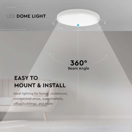 LED-kattovalaisin kylpyhuoneeseen LED/24W/230V 3000K IP44 valkoinen