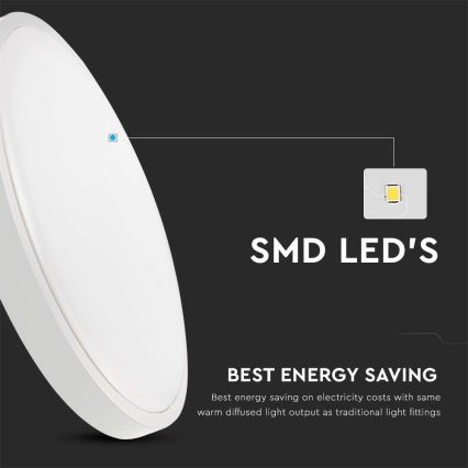 LED-kattovalaisin kylpyhuoneeseen LED/24W/230V 3000K IP44 valkoinen