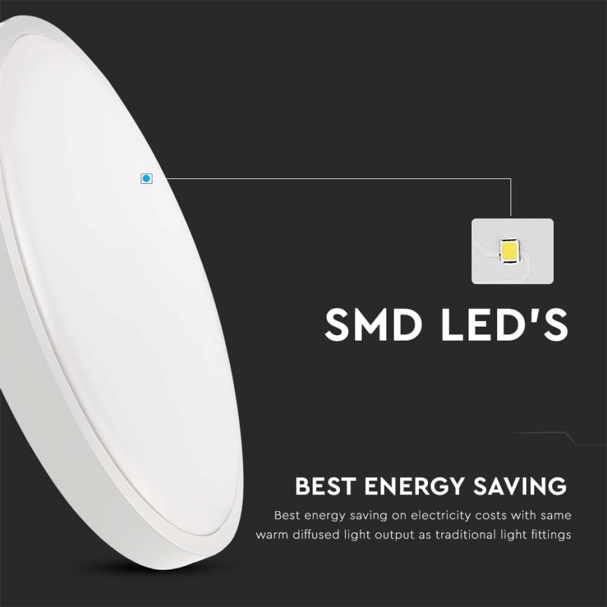 LED-kattovalaisin kylpyhuoneeseen LED/24W/230V 3000K IP44 valkoinen