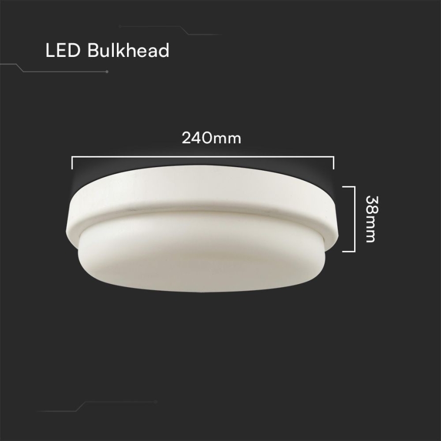 LED-kattovalaisin kylpyhuoneeseen LED/24W/230V 4000K IP54 halkaisija 24 cm