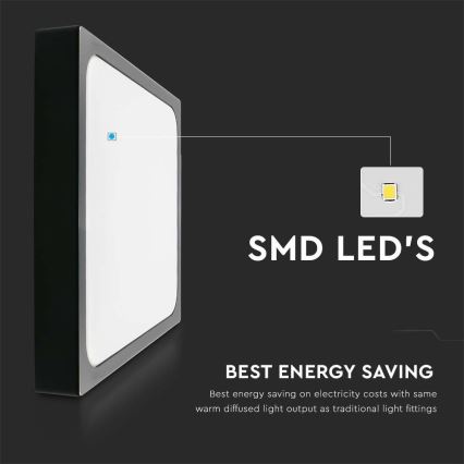 LED-kattovalaisin kylpyhuoneeseen LED/24W/230V 6500K IP44 musta