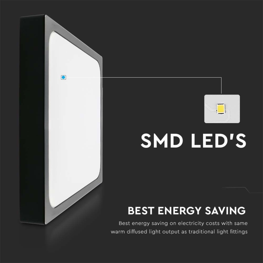LED-kattovalaisin kylpyhuoneeseen LED/24W/230V 6500K IP44 musta
