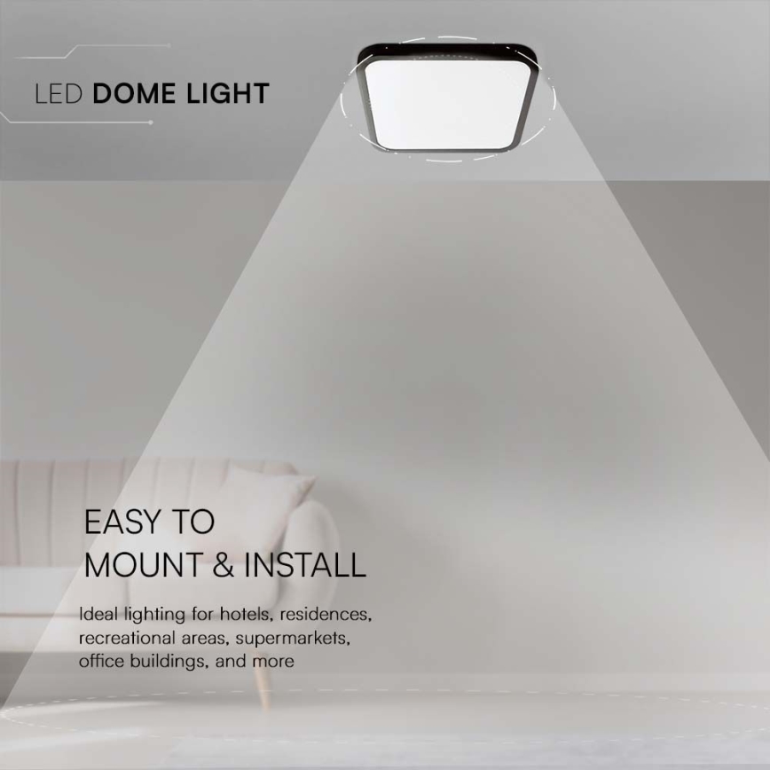 LED-kattovalaisin kylpyhuoneeseen LED/24W/230V 6500K IP44 musta