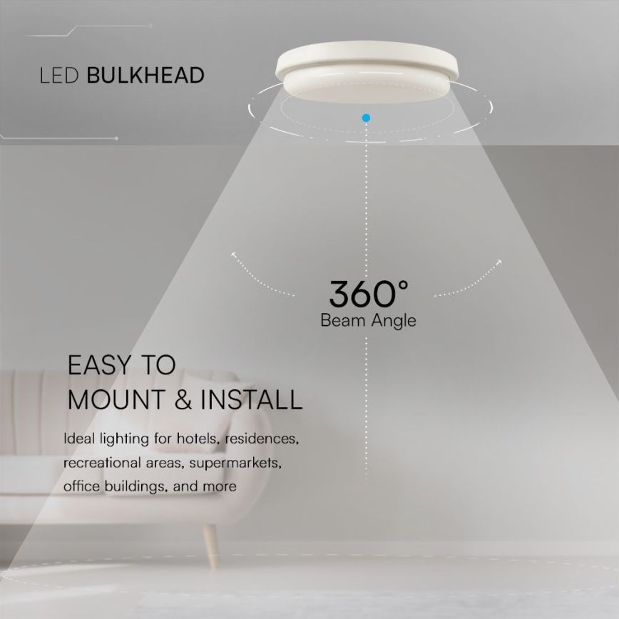 LED-kattovalaisin kylpyhuoneeseen LED/24W/230V 6500K IP54 halkaisija 24 cm