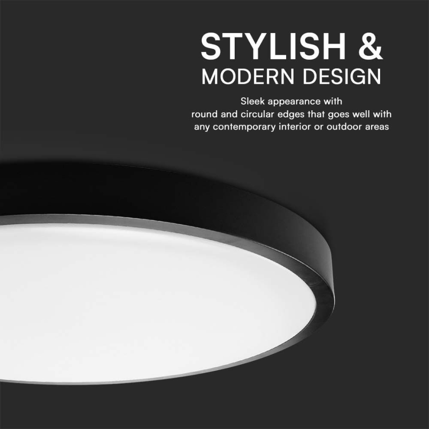 LED-kattovalaisin kylpyhuoneeseen LED/36W/230V 6500K IP44 musta