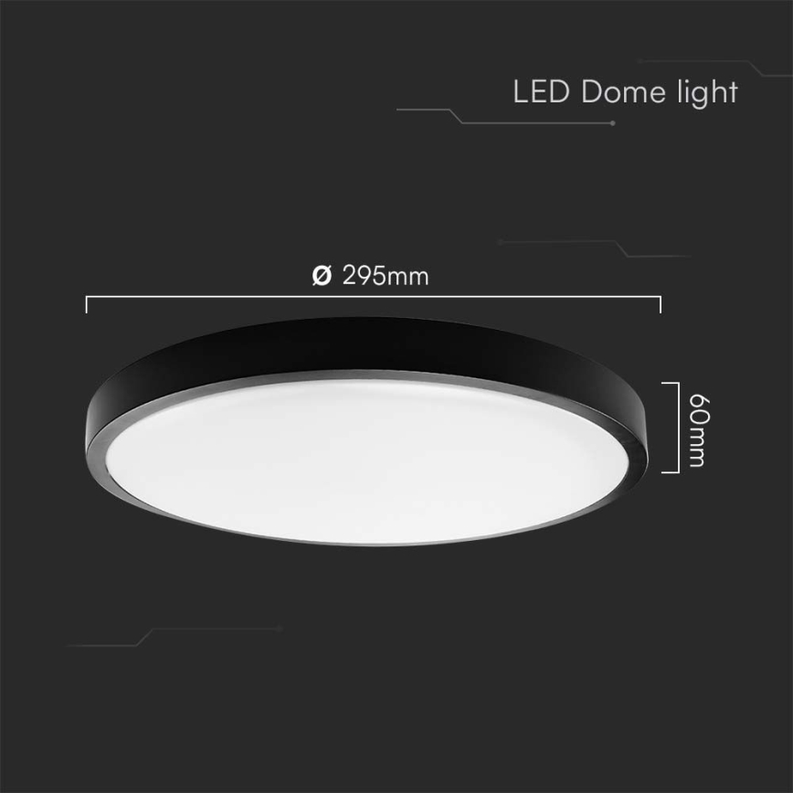 LED-kattovalaisin kylpyhuoneeseen LED/36W/230V 6500K IP44 musta