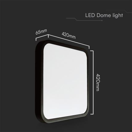 LED-kattovalaisin kylpyhuoneeseen SAMSUNG CHIP LED/48W/230V IP44 6500K 42x42 cm musta