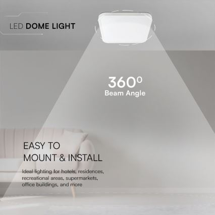 LED-kattovalaisin kylpyhuoneeseen SAMSUNG CHIP LED/48W/230V IP44 6500K 42x42 cm valkoinen