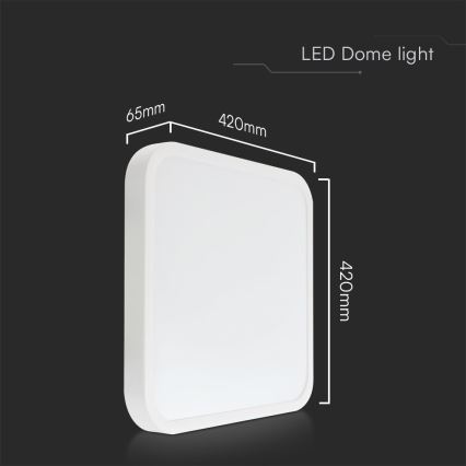 LED-kattovalaisin kylpyhuoneeseen SAMSUNG CHIP LED/48W/230V IP44 6500K 42x42 cm valkoinen