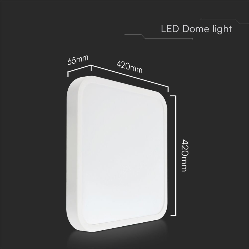 LED-kattovalaisin kylpyhuoneeseen SAMSUNG CHIP LED/48W/230V IP44 6500K 42x42 cm valkoinen