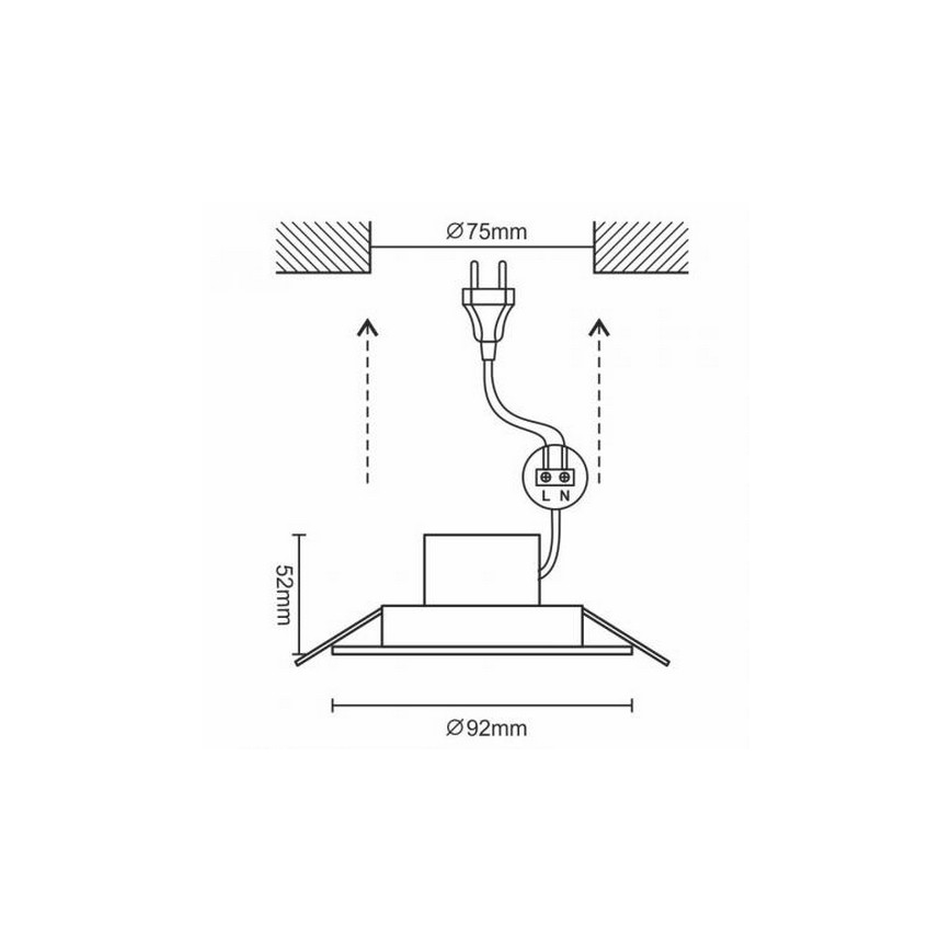 LED-kattovalaisin kylpyhuoneeseen LED/7W/230V 4000K hopea IP44