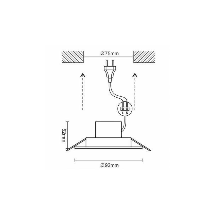 LED-kattovalaisin kylpyhuoneeseen LED/7W/230V 4000K valkoinen IP44