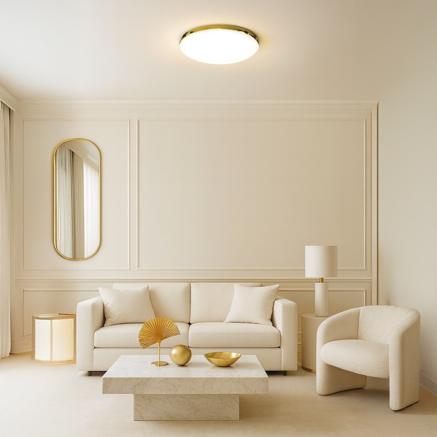 LED-kattovalaisin kylpyhuoneeseen MAYA LED/15W/230V halkaisija 33 cm IP44 kulta