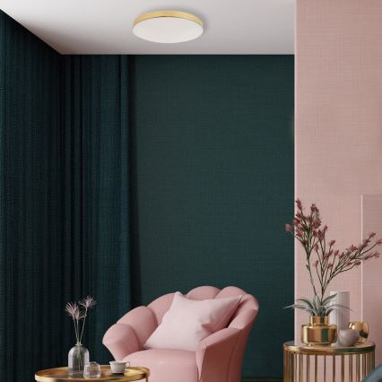 LED-kattovalaisin kylpyhuoneeseen MAYA LED/15W/230V halkaisija 33 cm IP44 kulta