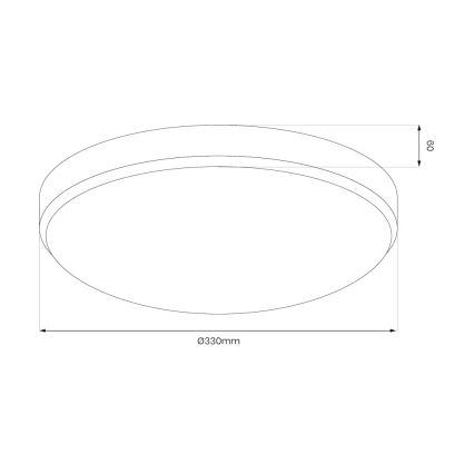 LED-kattovalaisin kylpyhuoneeseen MAYA LED/15W/230V halkaisija 33 cm IP44 musta