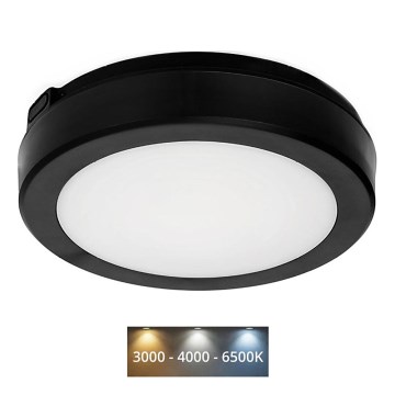 LED-kattovalaisin kylpyhuoneeseen NAIROS LED/12W/230V 3000/4000/6500K IP65 halkaisija 20 cm musta