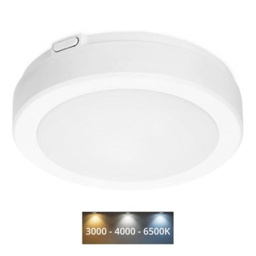 LED-kattovalaisin kylpyhuoneeseen NAIROS LED/12W/230V 3000/4000/6500K IP65 halkaisija 20 cm valkoinen