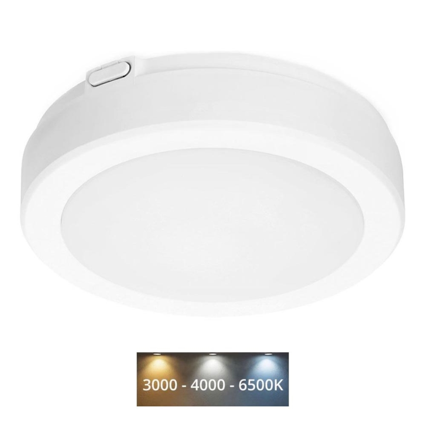 LED-kattovalaisin kylpyhuoneeseen NAIROS LED/12W/230V 3000/4000/6500K IP65 halkaisija 20 cm valkoinen