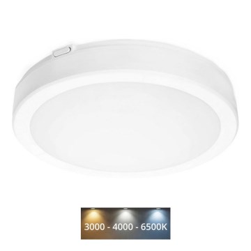 LED-kattovalaisin kylpyhuoneeseen NAIROS LED/18W/230V 3000/4000/6500K IP65 halkaisija 30 cm valkoinen