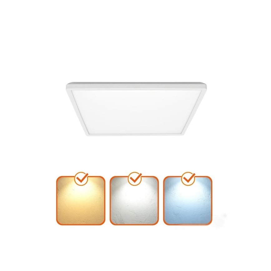 LED-kattovalaisin kylpyhuoneeseen NIVERA LED/12W/230V IP54 3000/4000/6000K 22,5x22,5 cm valkoinen