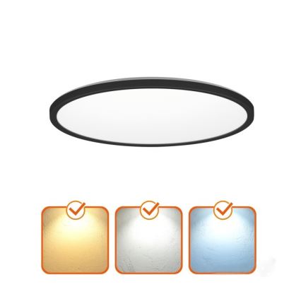 LED-kattovalaisin kylpyhuoneeseen NIVERA LED/12W/230V IP54 3000/4000/6000K halkaisija 22,5 cm musta
