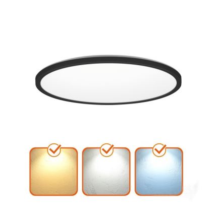 LED-kattovalaisin kylpyhuoneeseen NIVERA LED/32W/230V IP54 3000/4000/6000K halkaisija 42 cm musta