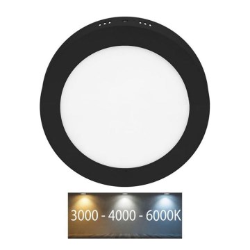 LED-kattovalaisin LADA LED/25W/230V 3000/4000/6000K halkaisija 30 cm musta