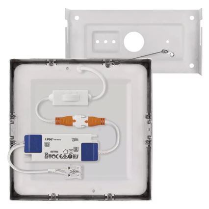 LED-kattovalaisin NEXXO LED/12,5W/230V 3000/3500/4000K 17x17 cm kiiltävä kromi