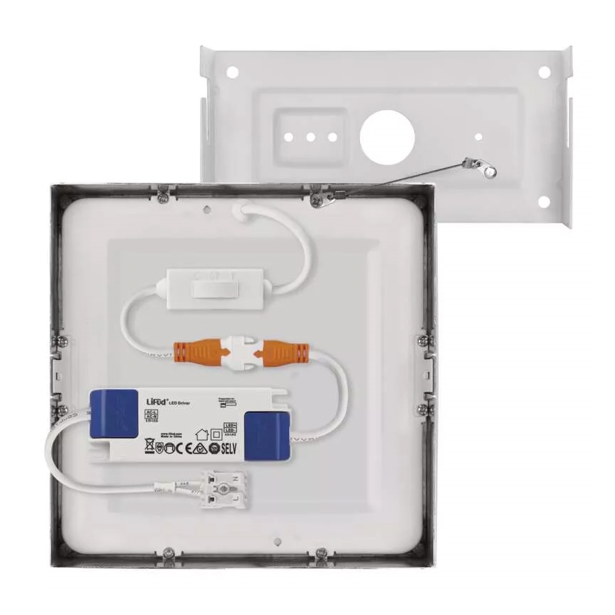 LED-kattovalaisin NEXXO LED/12,5W/230V 3000/3500/4000K 17x17 cm kiiltävä kromi