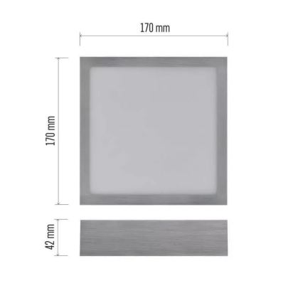 LED-kattovalaisin NEXXO LED/12,5W/230V 3000/3500/4000K 17x17 cm kiiltävä kromi