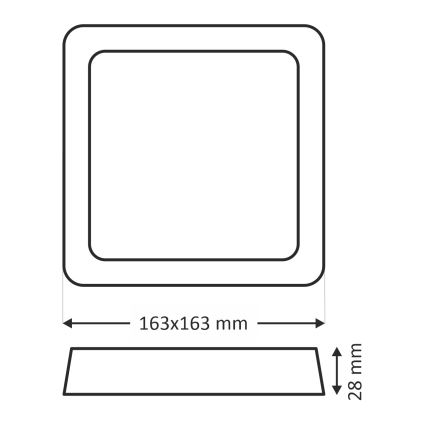 LED-kattovalaisin LED/12W/230V 2700K 16,3x16,3 cm valkoinen