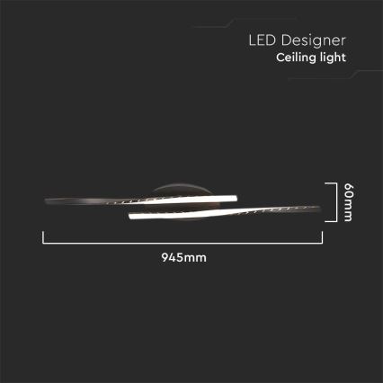 LED-kattovalaisin LED/12W/230V 3000K musta