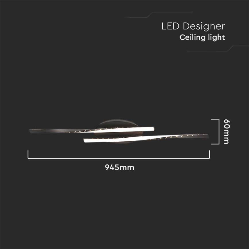 LED-kattovalaisin LED/12W/230V 3000K musta
