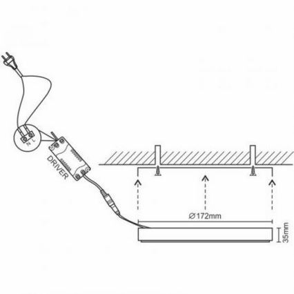 LED-kattovalaisin LED/12W/230V 4000K halkaisija 17,2 cm